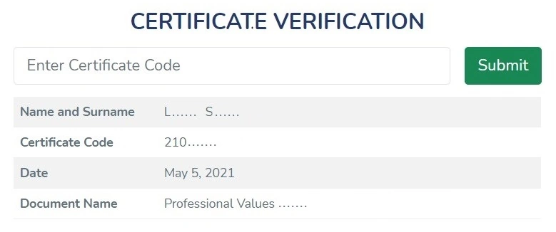 Certificate Verification