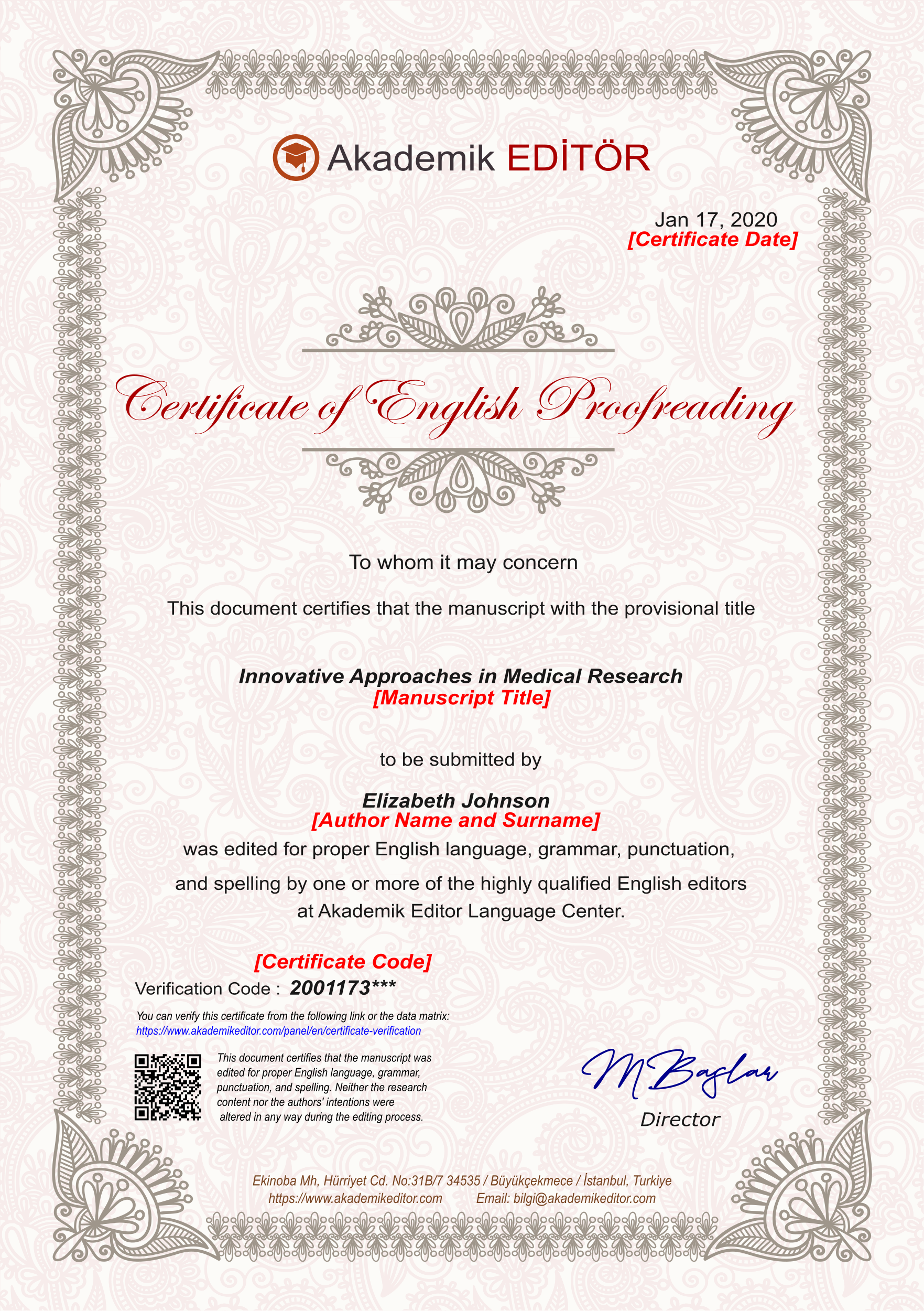 English Proofreading Certificate